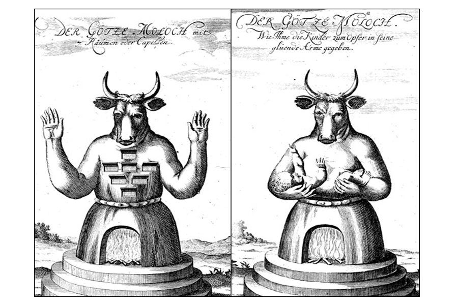 moloch-touro circa 1700 ( Johann Lund; Die Alten Jüdischen Heiligthümer) - The Old Jewish Sanctuaries